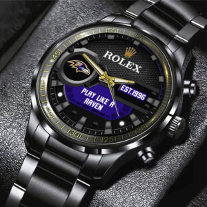 Baltimore Ravens x Rolex Black Stainless Steel Watch - MAITM13202