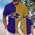 Baltimore Ravens Short Sleeve Button-Down Shirt - MAITM13547