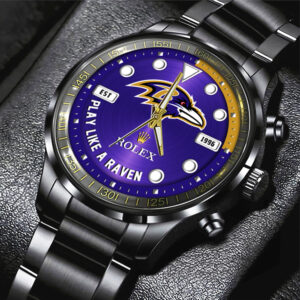 Baltimore Ravens x Rolex Black Stainless Steel Watch - MAITM13227