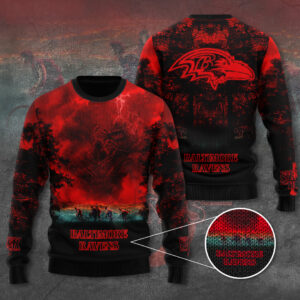 Baltimore Ravens x Stranger Things Ugly Sweater - TANTN17501