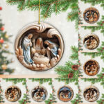 8PCS Birth Of Christ Custom Shape 2-Side Printed Acrylic Ornament – TANTN17273