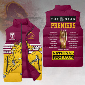 Brisbane Broncos 2025 NRL Premiers 3D Sleeveless Down Jacket - HOATT14016