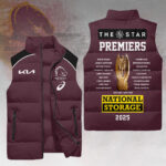 Brisbane Broncos 2025 NRL Premiers 3D Sleeveless Down Jacket - HOATT14019
