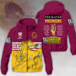 Brisbane Broncos 2025 NRL Premiers 3D Windbreaker Jacket - HOATT14103