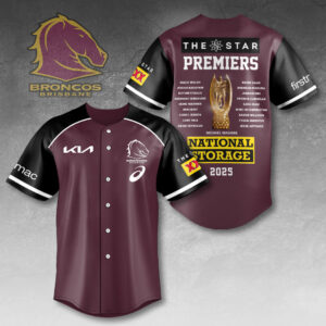 Brisbane Broncos 2025 NRL Premiers Baseball Jersey - HOATT14007