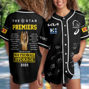 Brisbane Broncos 2025 NRL Premiers Baseball Jersey - HOATT14058