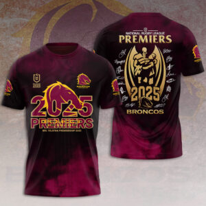 Brisbane Broncos 2025 NRL Premiers 3D Apparel - HOATT13593