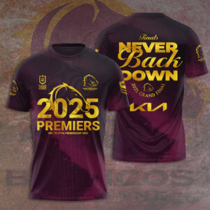 Brisbane Broncos 2025 NRL Premiers 3D Apparel - HOATT13834