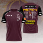 Brisbane Broncos 2025 NRL Premiers 3D Apparel – HOATT13904