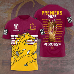 Brisbane Broncos 2025 NRL Premiers 3D Apparel - HOATT13943