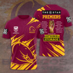 Brisbane Broncos 2025 NRL Premiers 3D Apparel - HOATT14061