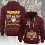 Brisbane Broncos 2025 Premiers 2D Quarter Zip Hoodie - MAITM13294