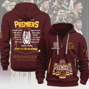 Brisbane Broncos 2025 Premiers 2D Quarter Zip Hoodie - MAITM13294