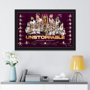 Brisbane Broncos 2025 Premiers Rectangle Canvas With Inner Frame - MAITM13191
