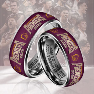 Brisbane Broncos 2025 Premiers Custom Alloy Ring - MAITM13295