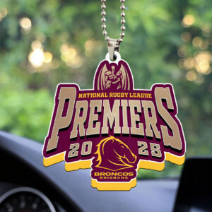 Brisbane Broncos 2025 Premiers Custom Shape 1-sided Acrylic Car Ornament - MAITM13257