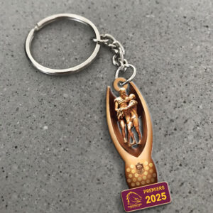 Brisbane Broncos 2025 Premiers Custom Shape 2-sided Keychain - MAITM13187