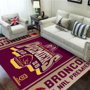 Brisbane Broncos 2025 Premiers Rectangular Rug - MAITM13260