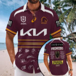 Brisbane Broncos 2025 Premiers Short Sleeve Button-Down Shirt - MAITM13374