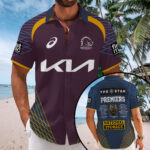Brisbane Broncos 2025 Premiership Short Sleeve Button-Down Shirt - MAITM13521