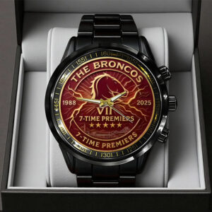 Brisbane Broncos 2025 Premiership Black Stainless Steel Watch - TANTN17613