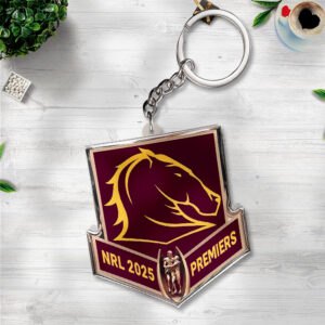 Brisbane Broncos 2025 Premiership Custom Shape 2-sided Keychain - TANTN17074