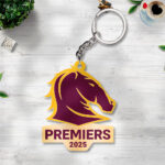 Brisbane Broncos 2025 Premiership Custom Shape 2-sided Keychain - TANTN17161