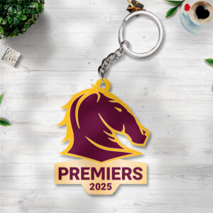 Brisbane Broncos 2025 Premiership Custom Shape 2-sided Keychain - TANTN17161