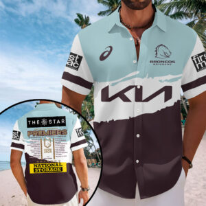 Brisbane Broncos 2025 Premiership Short Sleeve Button-Down Shirt - TANTN17706