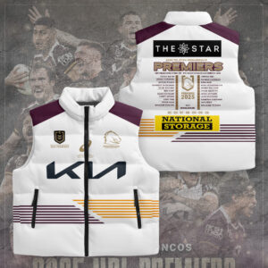 Brisbane Broncos 2025 Premiership 3D Sleeveless Down Jacket - TANTN17683