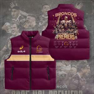 Brisbane Broncos 2025 Premiership 3D Sleeveless Down Jacket - TANTN17684