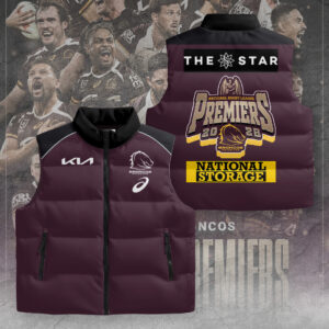 Brisbane Broncos 2025 Premiership 3D Sleeveless Down Jacket - TANTN17702