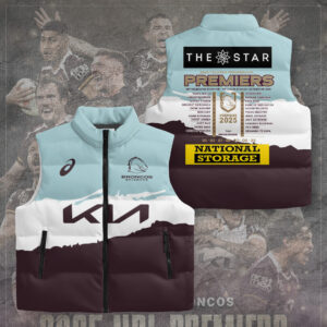 Brisbane Broncos 2025 Premiership 3D Sleeveless Down Jacket - TANTN17708