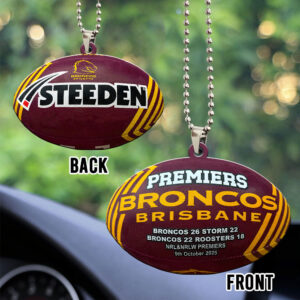 Brisbane Broncos Custom Shape 2-Side Printed Car Ornament - MAITM13359