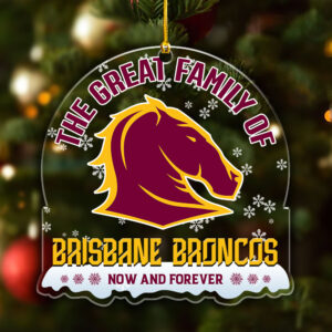 Brisbane Broncos Custom Shape Clear 1-Side Printed Acrylic Ornament - VANDH 3523