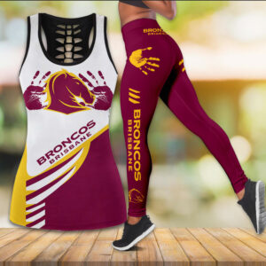 Brisbane Broncos Hollow Tank Top Leggings - VANDH 1075