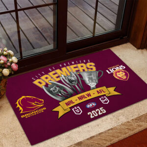 Brisbane Broncos x Brisbane Lions Premiers 2025 Premiers Doormat - TANTN17383