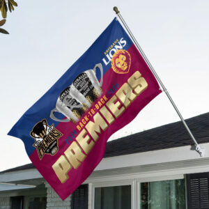 Brisbane Lions 2025 Premiers 3D Double-side House Flag - MAITM13367