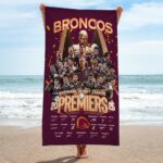 Brisbane Broncos 2025 NRL Premiers Rectangle Beach Towel - HOATT14194