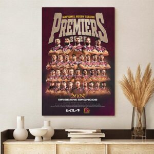 Brisbane Broncos 2025 NRL Premiers Canvas With Inner Frame - HOATT13862