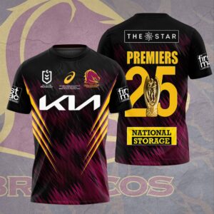 Brisbane Broncos 2025 NRL Premiers 3D Apparel - HOATT13903