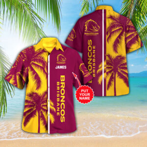 Personalized Brisbane Broncos 3D Hawaiian Apparel - VANDH 4007