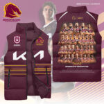 Brisbane Broncos 2025 NRL Premiers 3D Sleeveless Down Jacket - HOATT14023