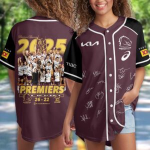 Brisbane Broncos 2025 NRL Premiers Baseball Jersey - HOATT14124