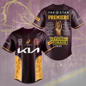 Brisbane Broncos 2025 NRL Premiers Baseball Jersey - HOATT14176