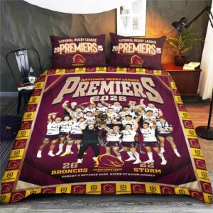 Brisbane Broncos 2025 NRL Premiers 3-Piece Duvet Bedding Set - HOATT13753