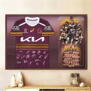 Brisbane Broncos 2025 NRL Premiers Rectangle Canvas With Inner Frame - TMTHU1809