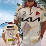 Brisbane Broncos 2025 NRL Premiers Short Sleeve Button-Down Shirt - HOATT13697