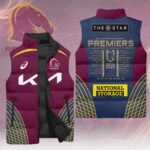 Brisbane Broncos 2025 NRL Premiers 3D Sleeveless Down Jacket - HOATT14105