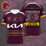 Brisbane Broncos 2025 NRL Premiers 3D Apparel - HOATT13702